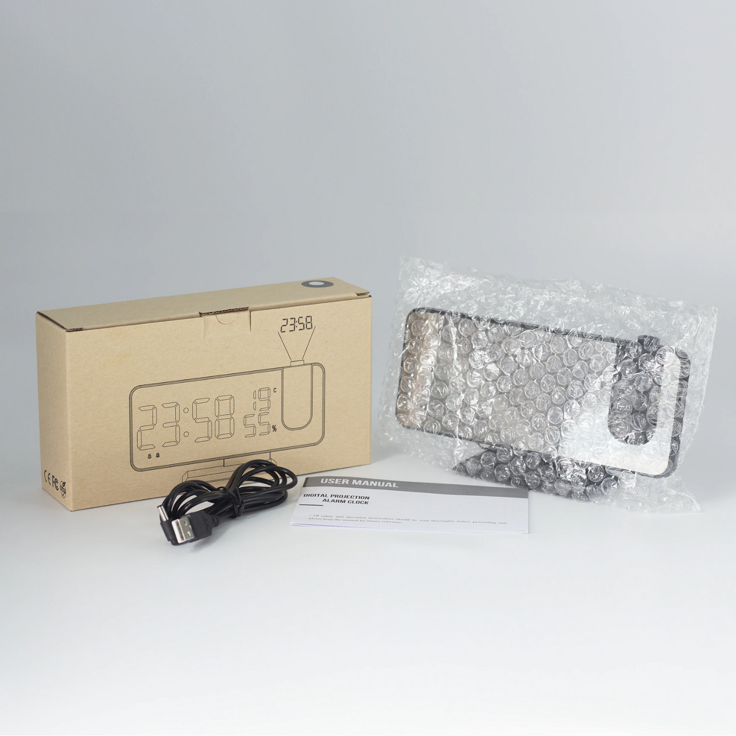 Astronatic™ Alarm Clock - LED Screen with 180° Projector