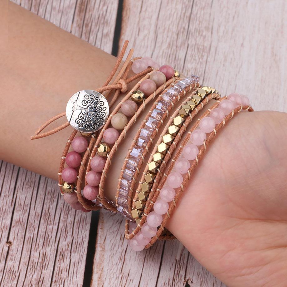 Amoria Armband – Elegantes goldenes Rosenquarz-Armband