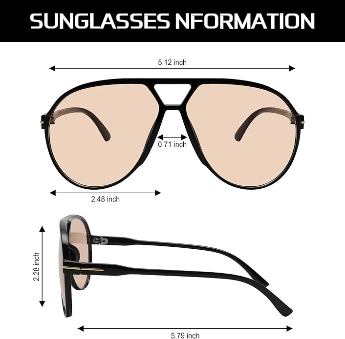 AmaraVision - Retro Large Aviator Sunglasses