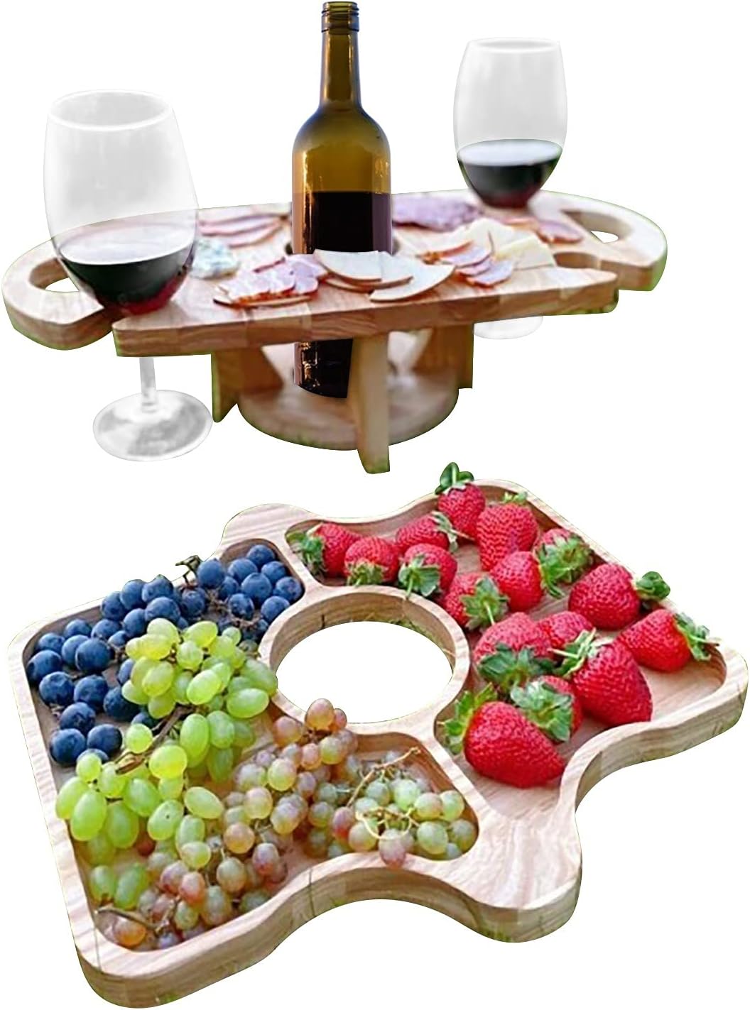 DualServe Rack – Stylish Table Rack for Fruit & Wine