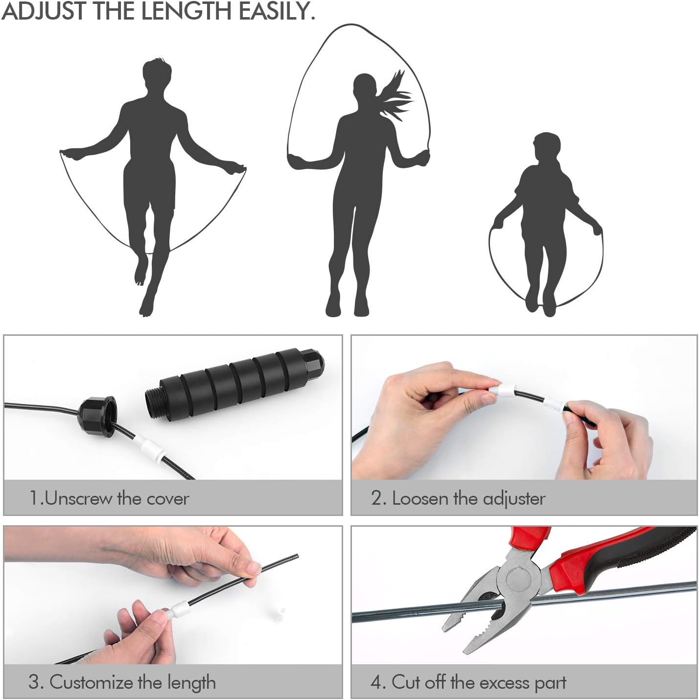 FlexiJump - Adjustable Tangle-Free Skipping Rope for Fitness