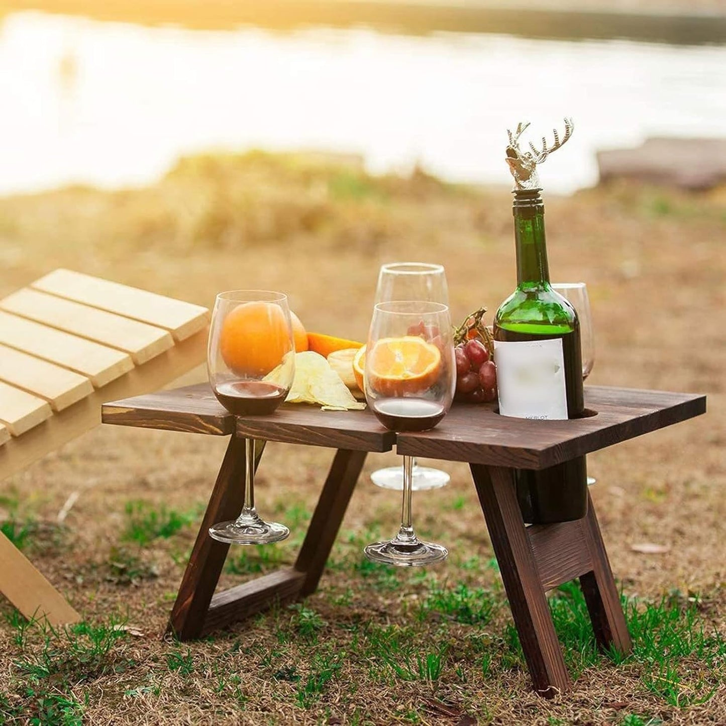 WoodenWine RackTable – Stylish Portable Wine Storage
