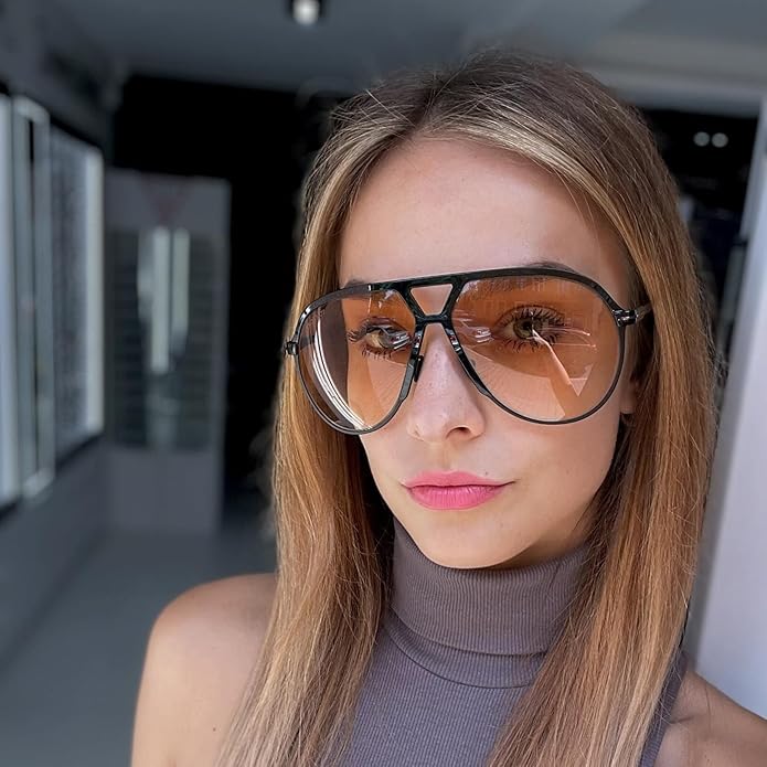 AmaraVision - Retro Large Aviator Sunglasses