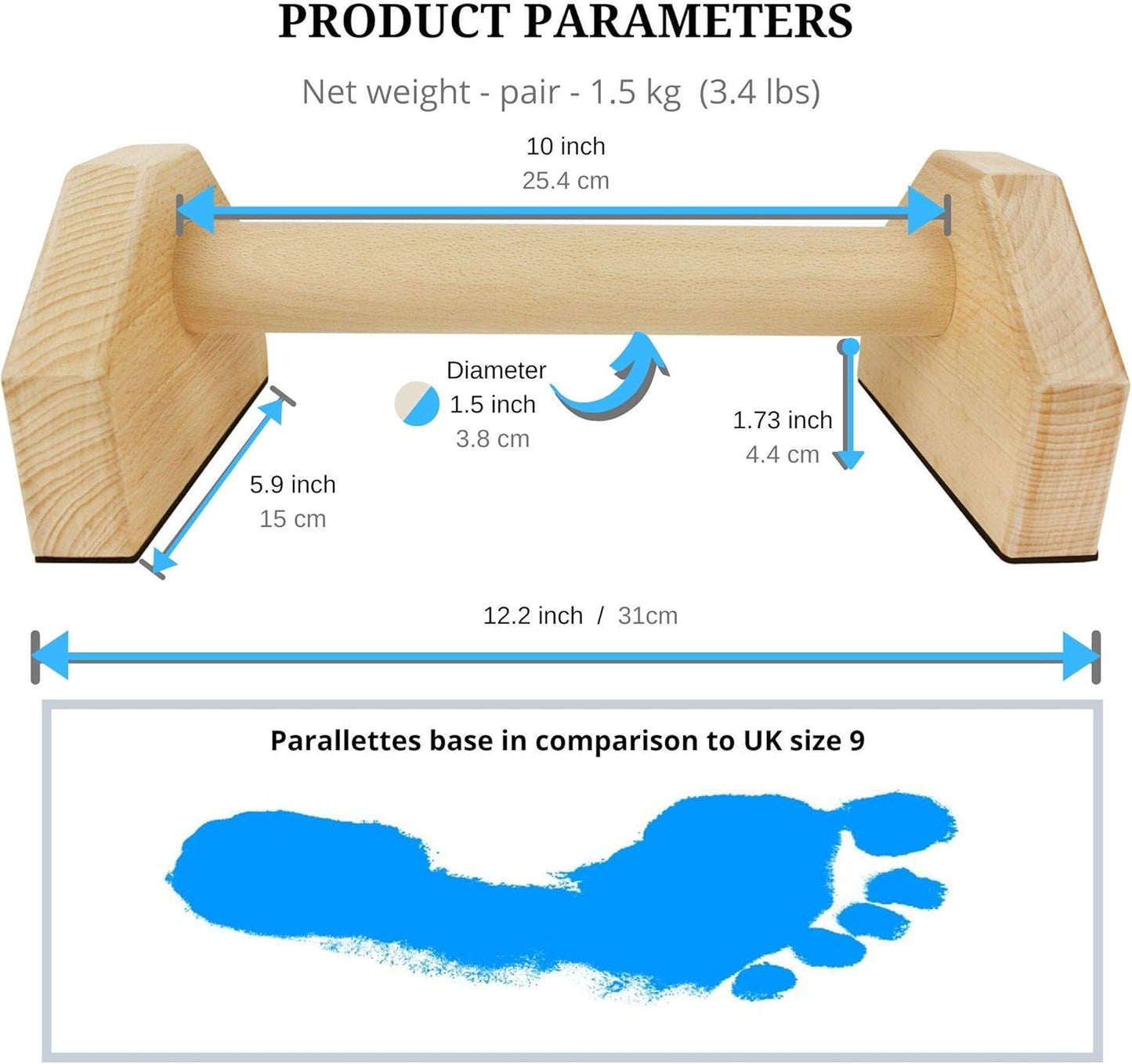 Calisthenics PowerBars – Sturdy Wooden Push-Up Bars