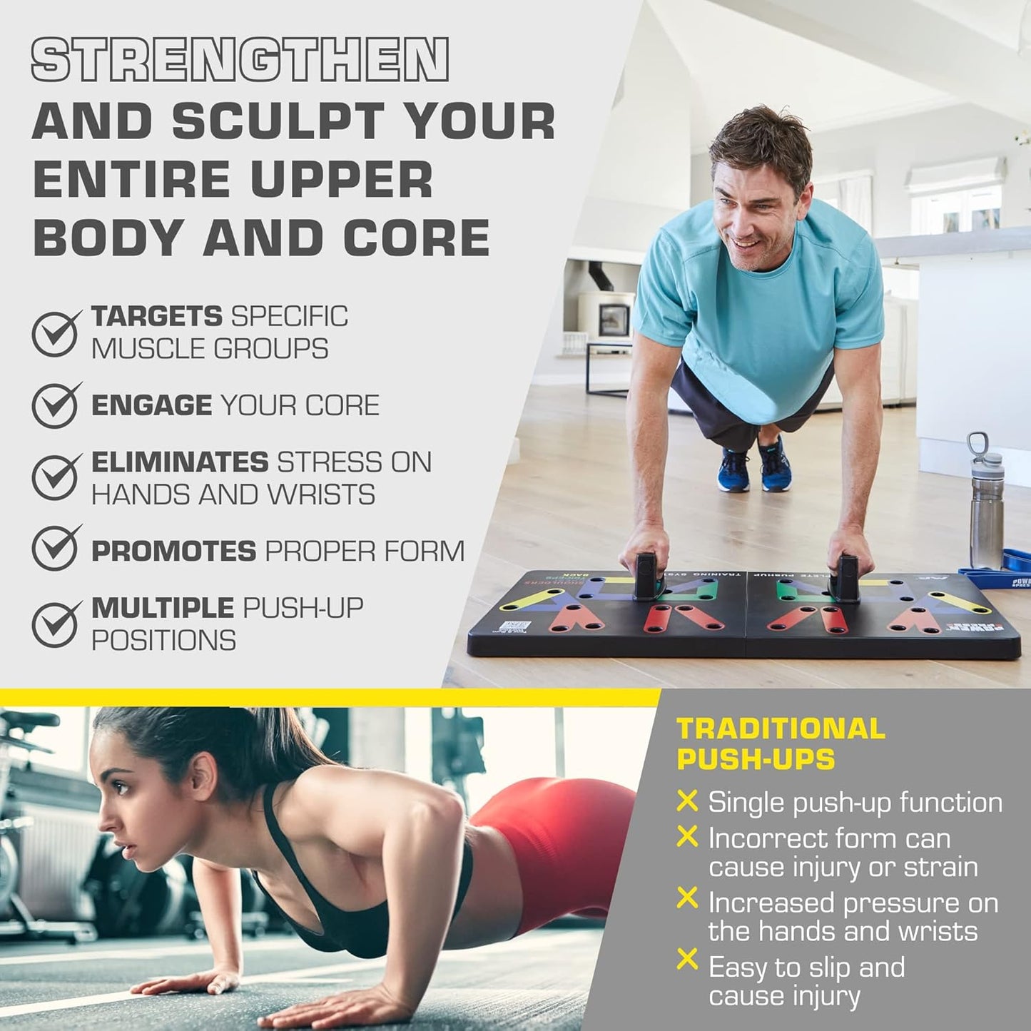 FlexiFit - Foldable Push-Up Training Board with Color Code