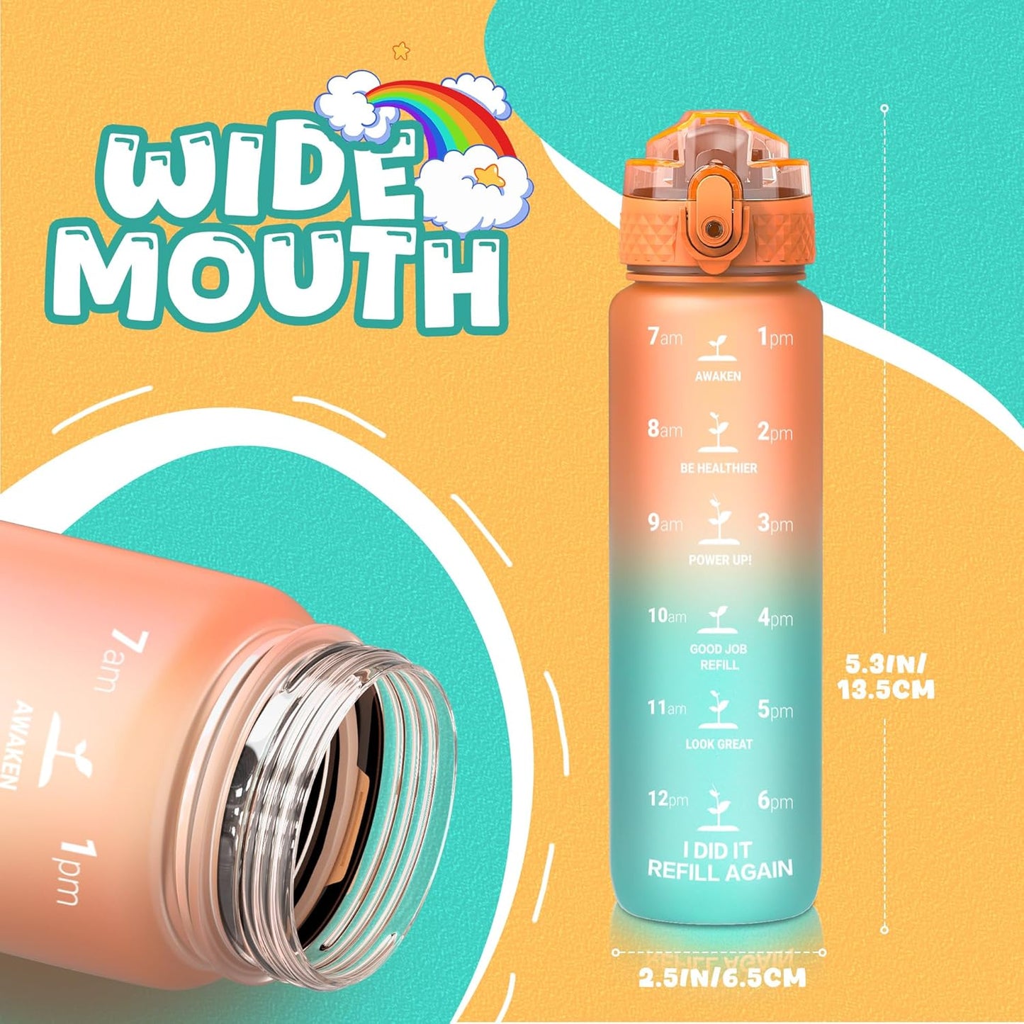 EcoFlow - Reusable Tritan Water Bottle with Straw