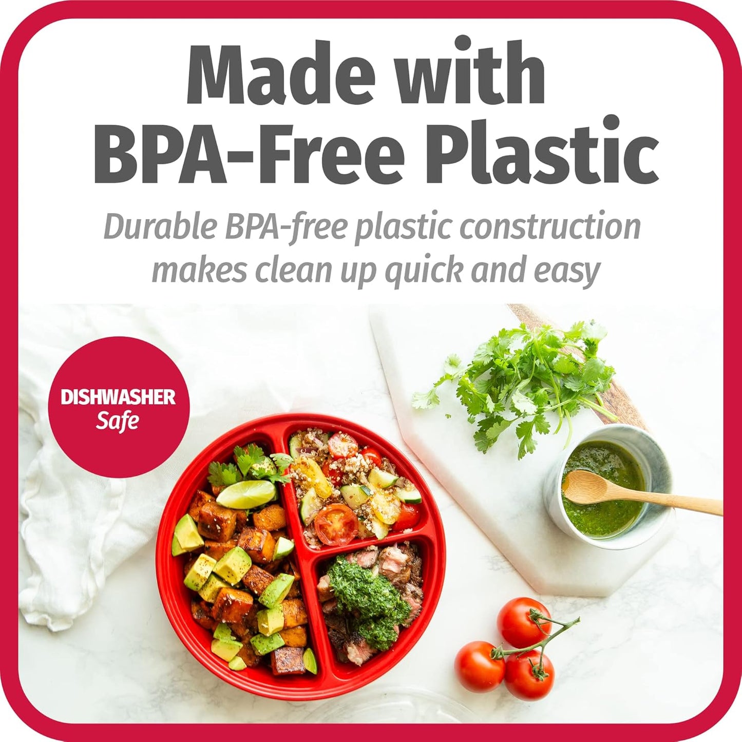 FreshPrep - Durable BPA-free Meal Tray Set
