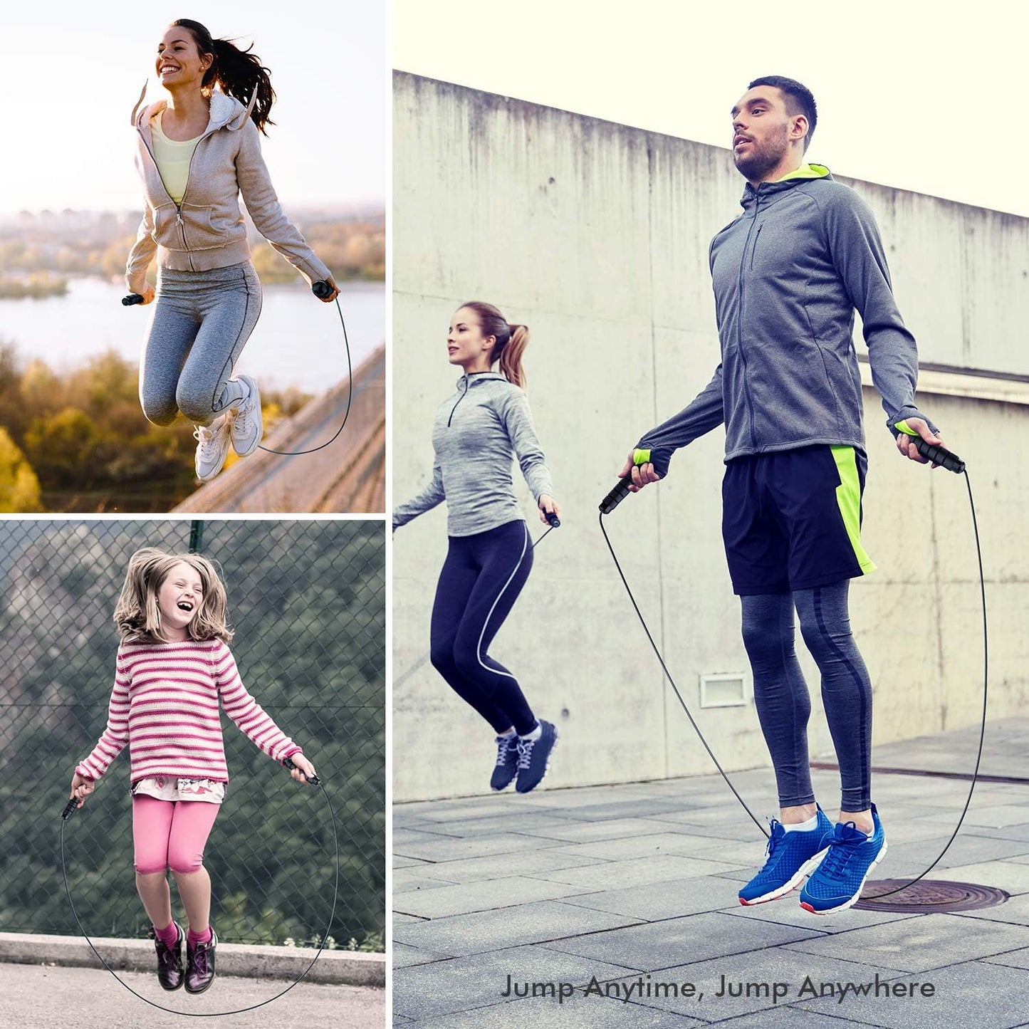 FlexiJump - Adjustable Tangle-Free Skipping Rope for Fitness