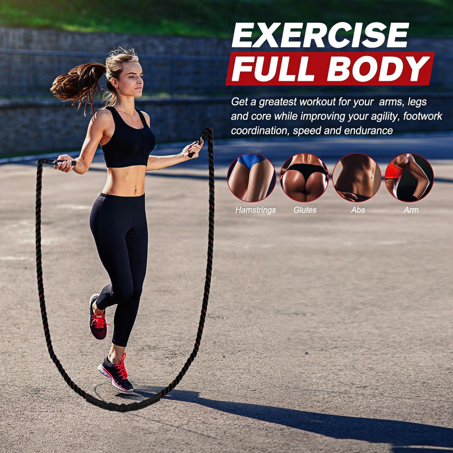 PowerJump - Heavy Adjustable Training Skipping Rope