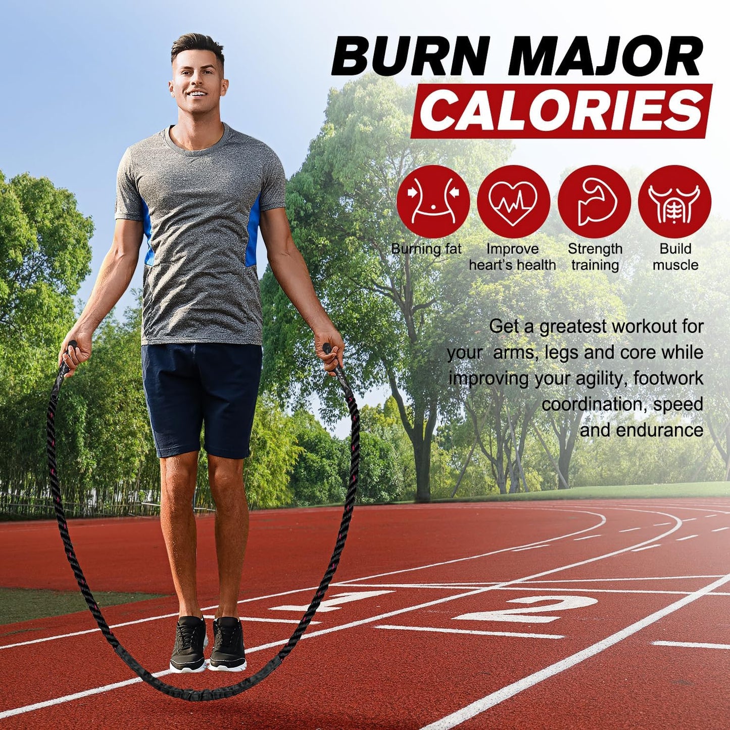 PowerJump - Heavy Adjustable Training Skipping Rope