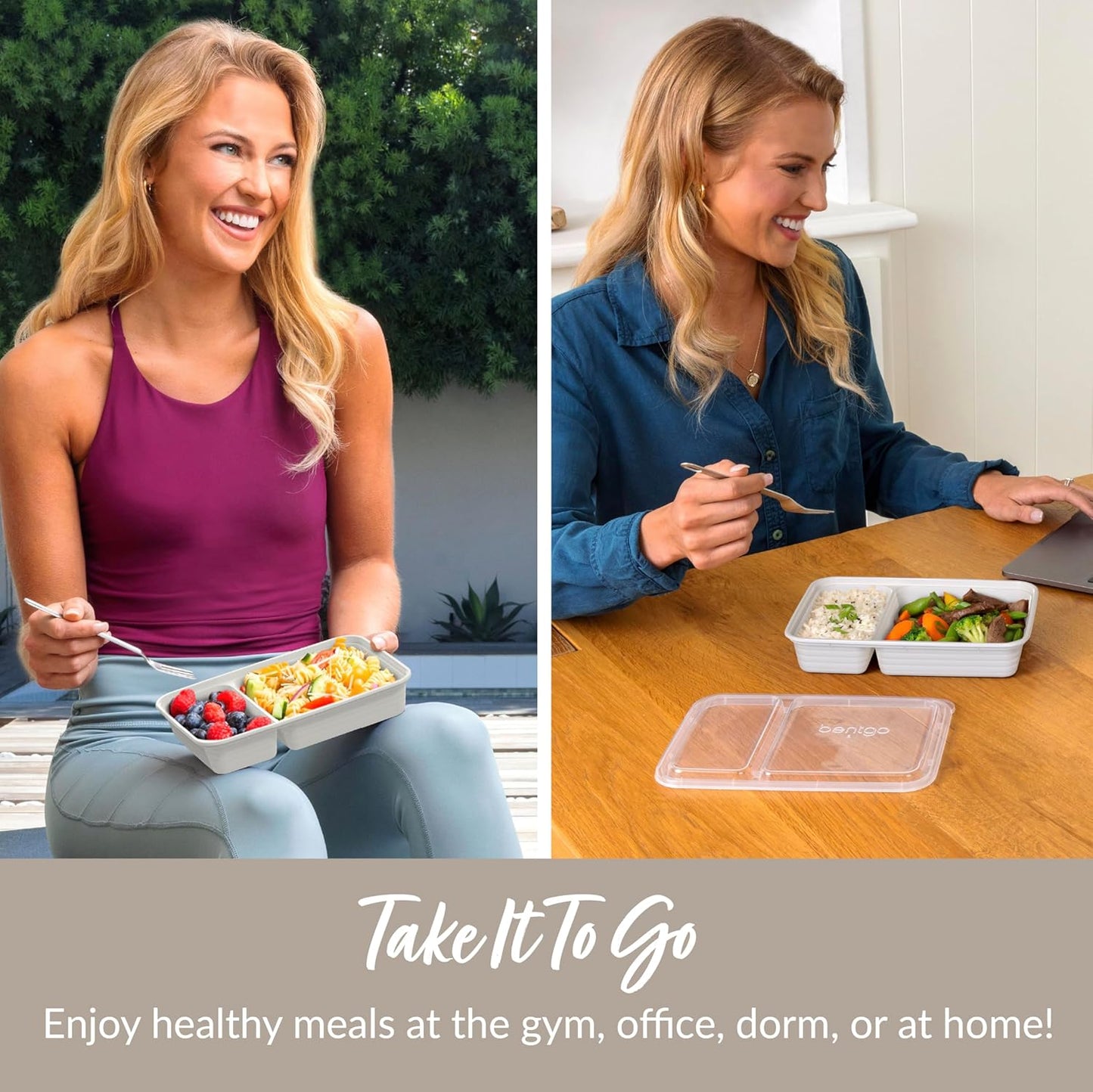 EcoBox - Durable 2-Compartment Food Container Set