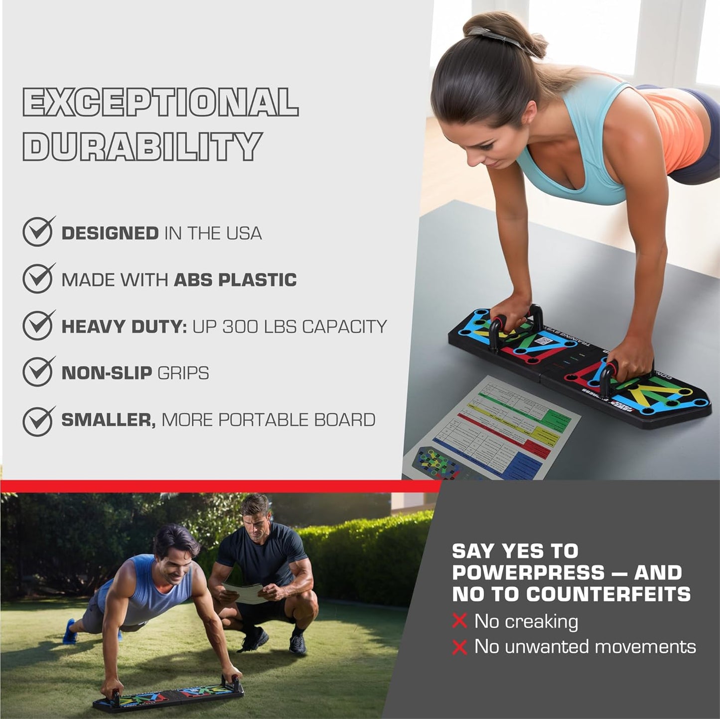 FlexiFit - Foldable Push-Up Training Board with Color Code