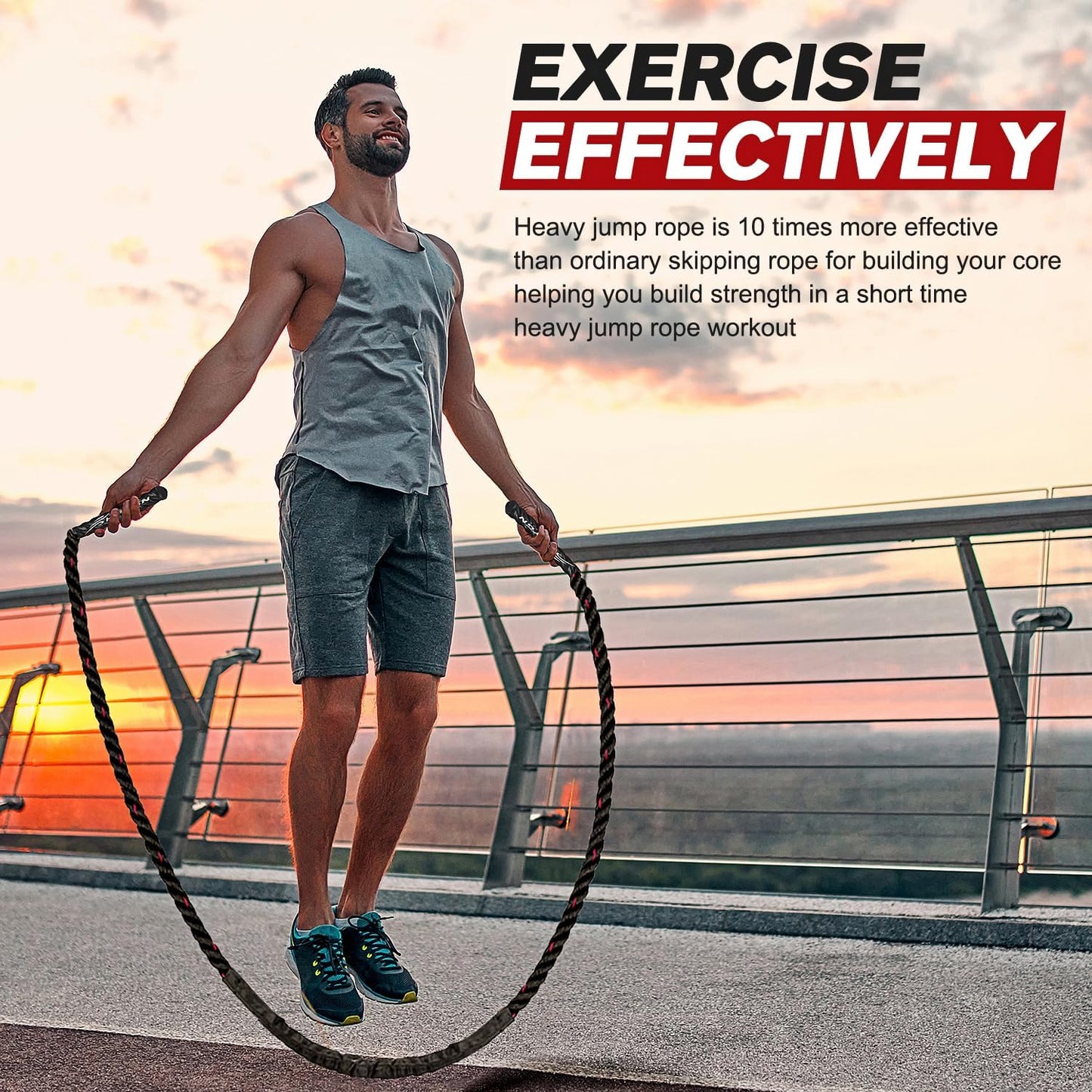 PowerJump - Heavy Adjustable Training Skipping Rope