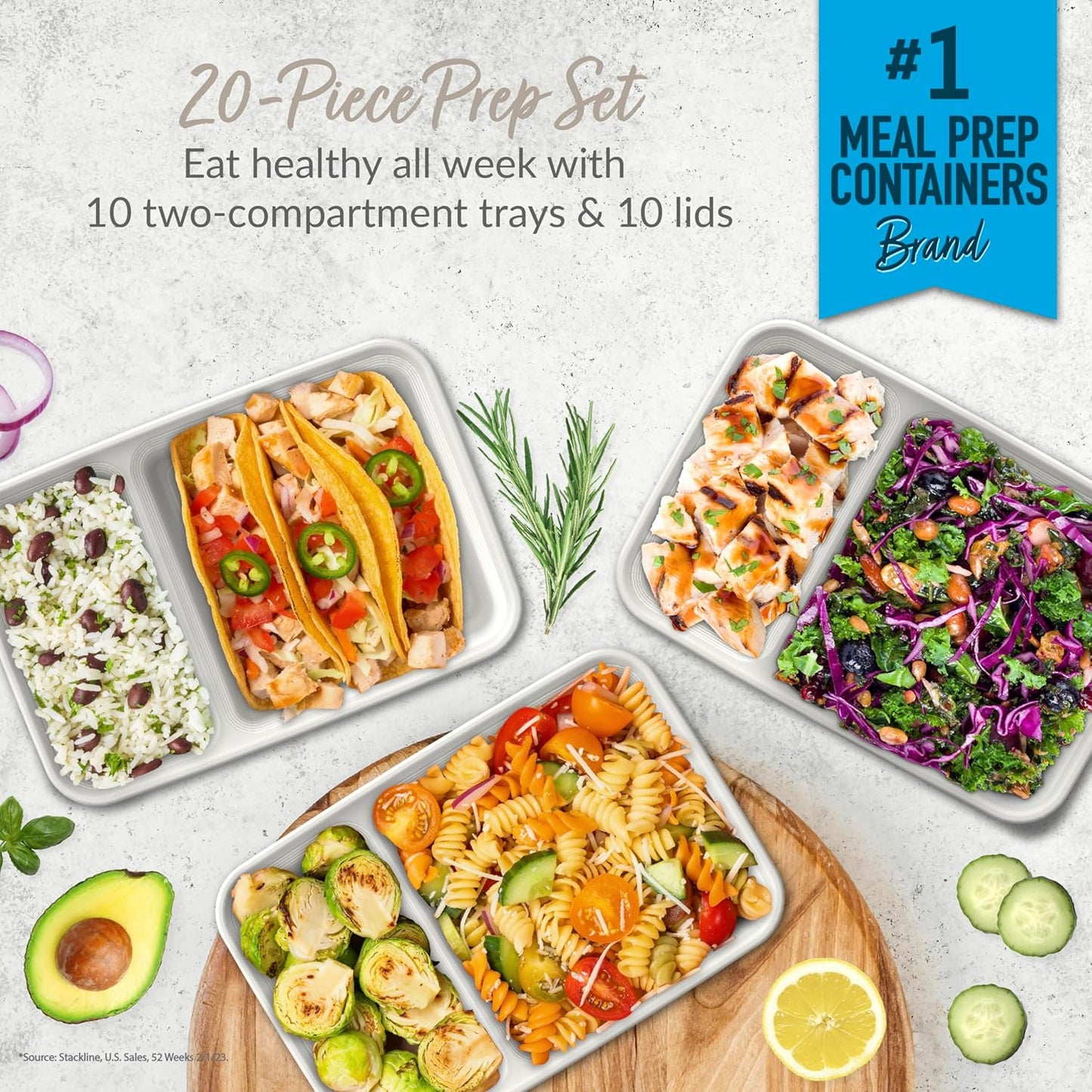 EcoBox - Durable 2-Compartment Food Container Set