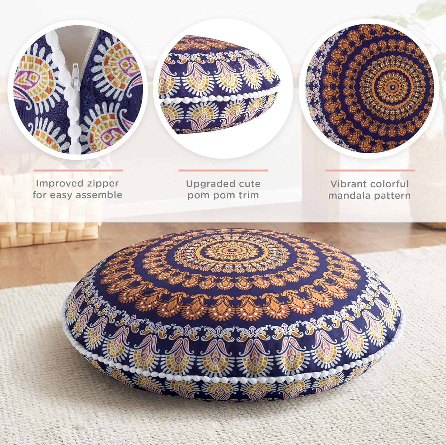 MandalaCushion - Bohemian Meditation Cushion for the Floor