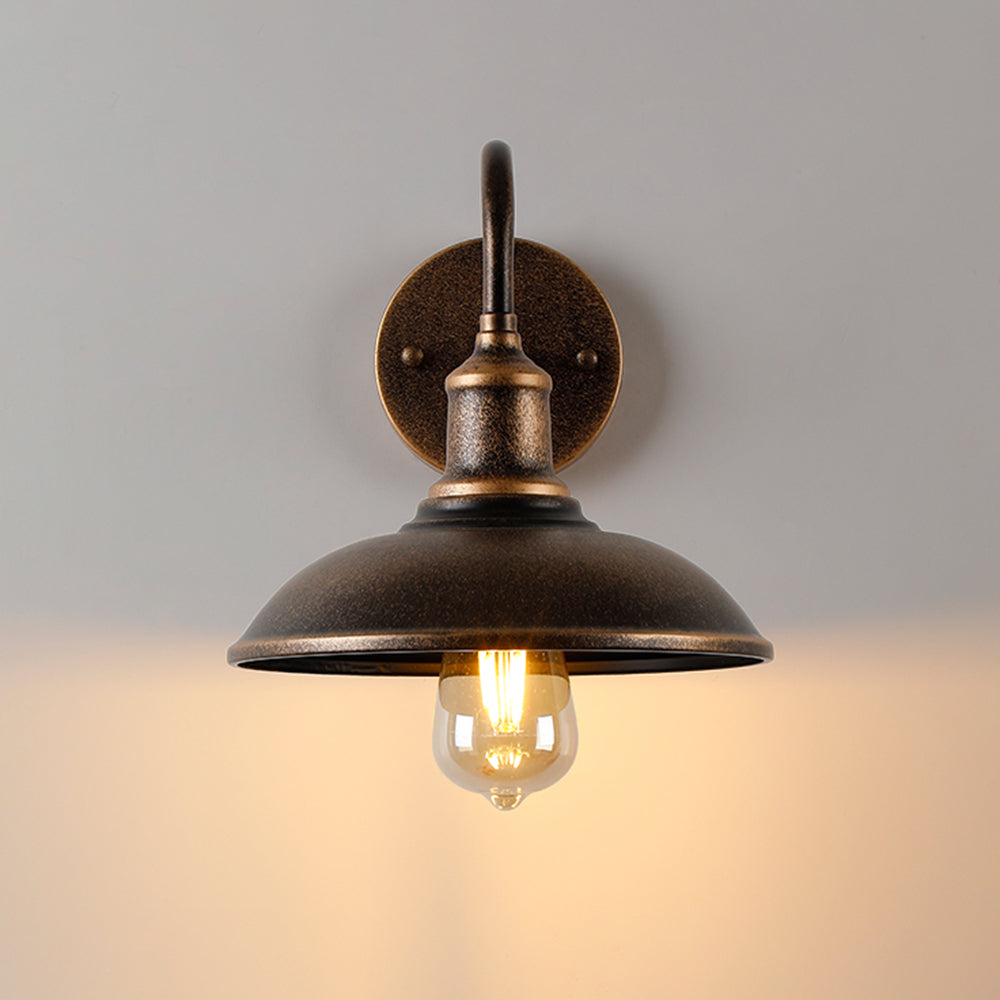 Alessio Vintage-Inspired Dome-Shaped Antique Brass Waterproof Outdoor Wall Lamp – IP65 Rated