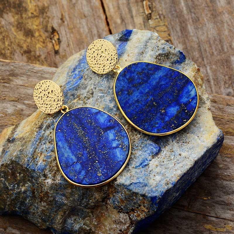 CelestialLuxe Earrings – Protective Lapis Earrings