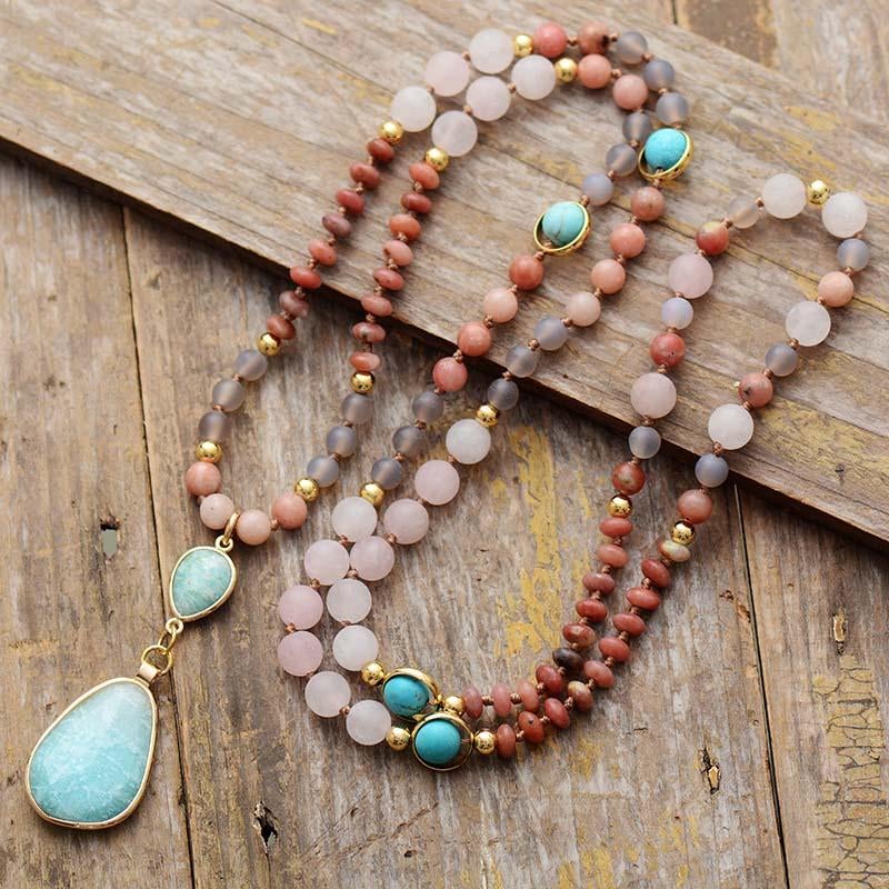 Aurielle Mala Necklace - Deep Cleansing Pastel Pendant