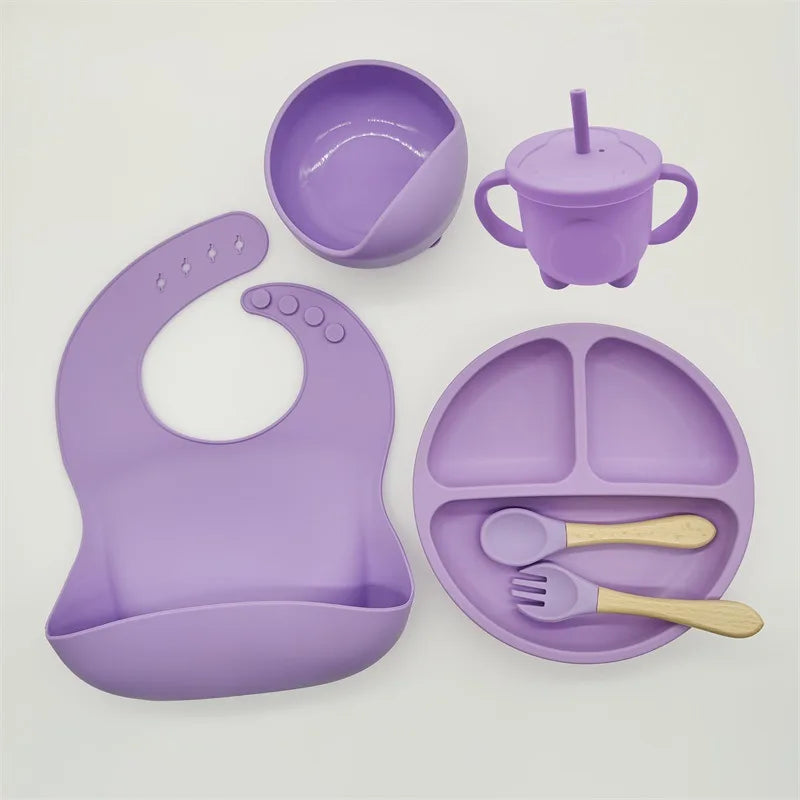 TinyBites – Stylish Silicone Baby Feeding Set