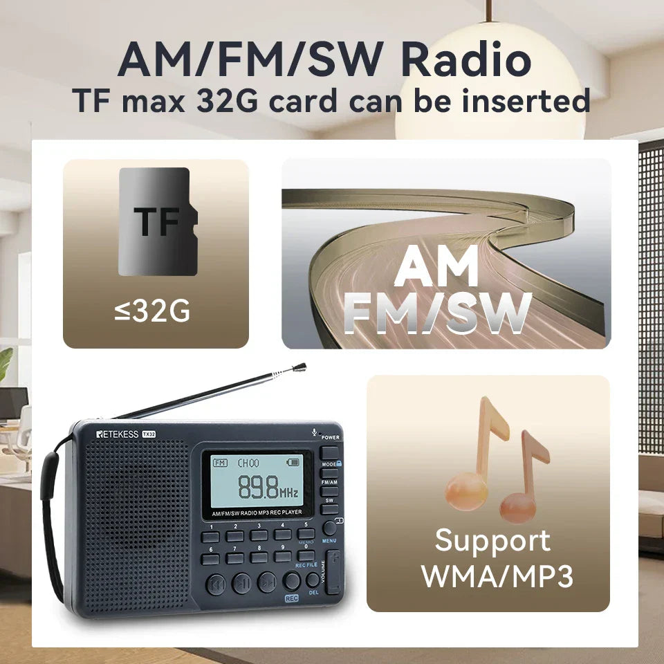 EchoWave - Portable Retro Radio with Powerful Sound