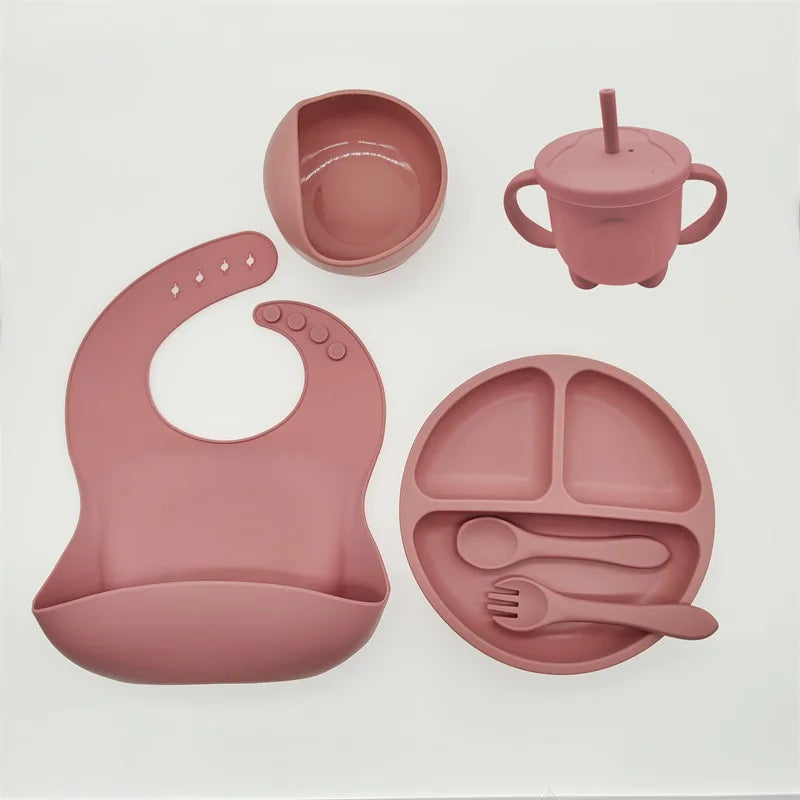 TinyBites – Stylish Silicone Baby Feeding Set