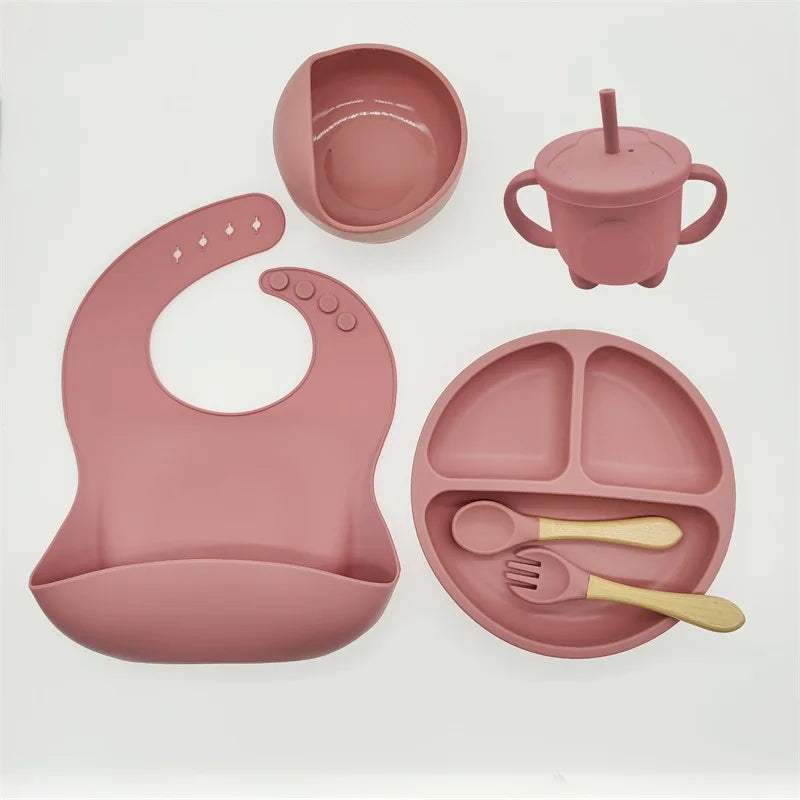 TinyBites – Stylish Silicone Baby Feeding Set