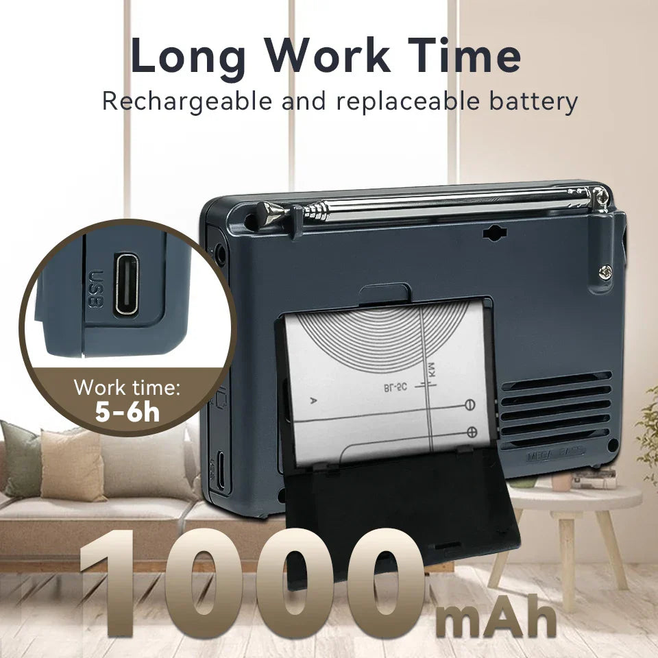 EchoWave - Portable Retro Radio with Powerful Sound