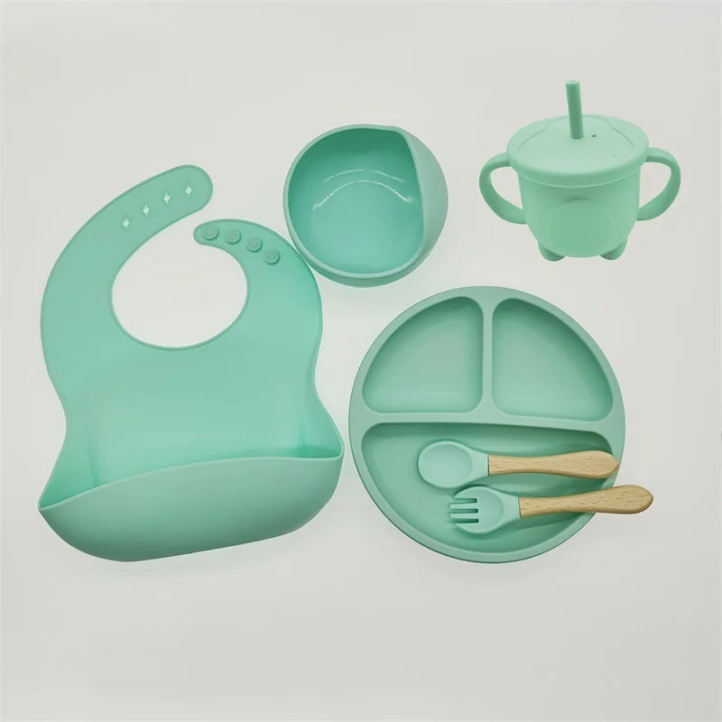 TinyBites – Stylish Silicone Baby Feeding Set