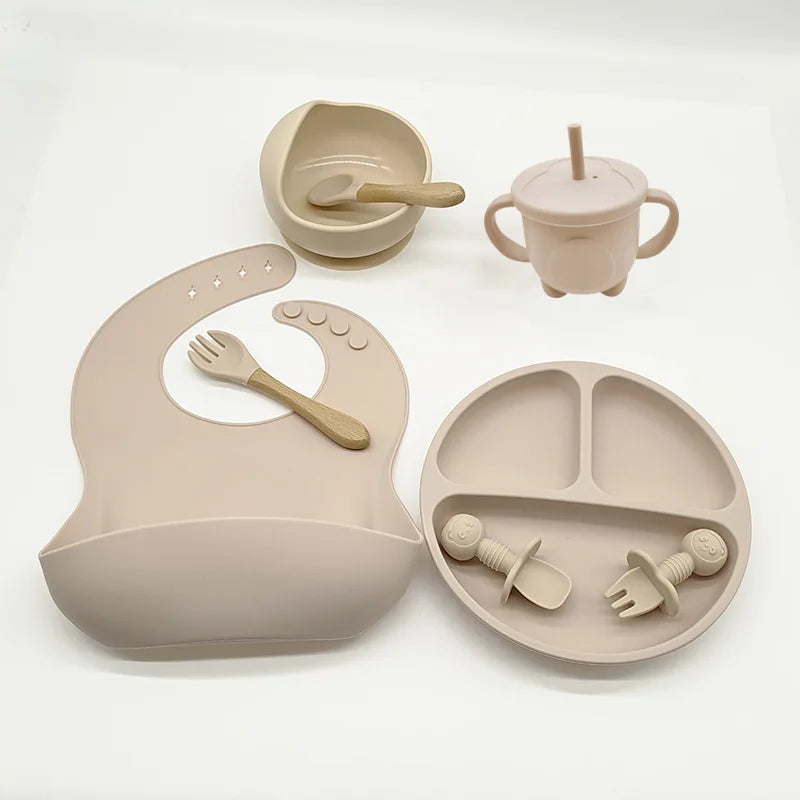 TinyBites – Stylish Silicone Baby Feeding Set