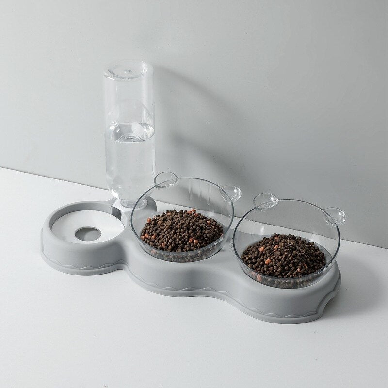 KarlFeast – Stylish 3-in-1 Cat Feeding Bowl for Pets