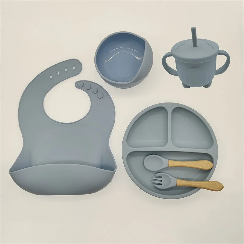 TinyBites – Stylish Silicone Baby Feeding Set