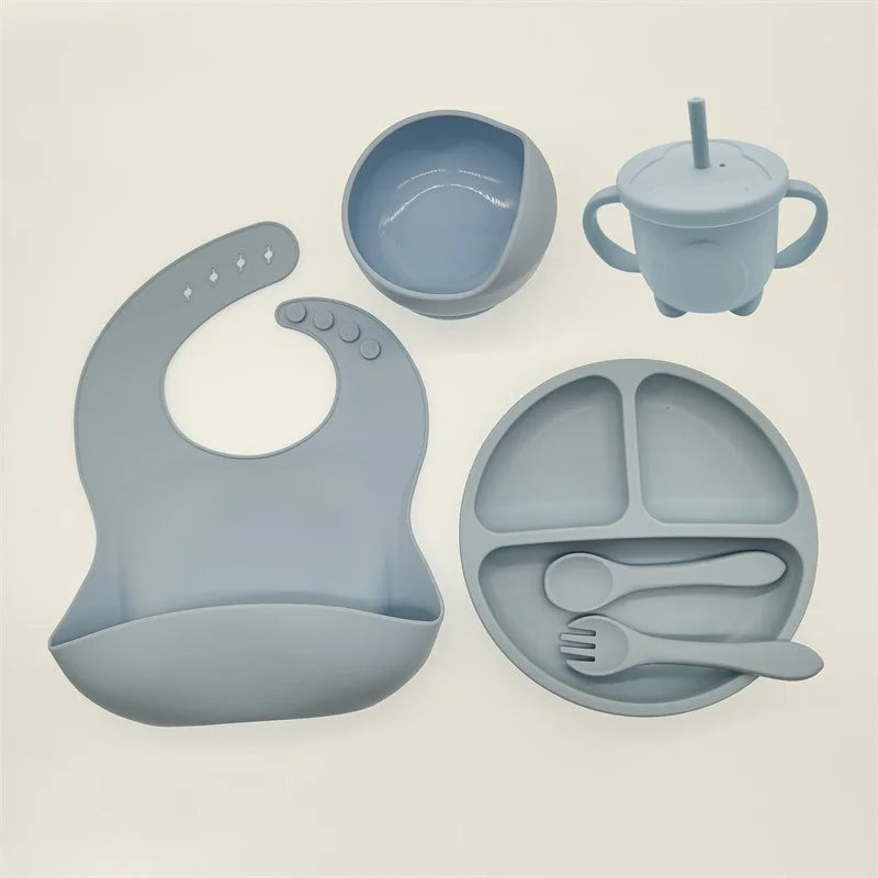 TinyBites – Stylish Silicone Baby Feeding Set