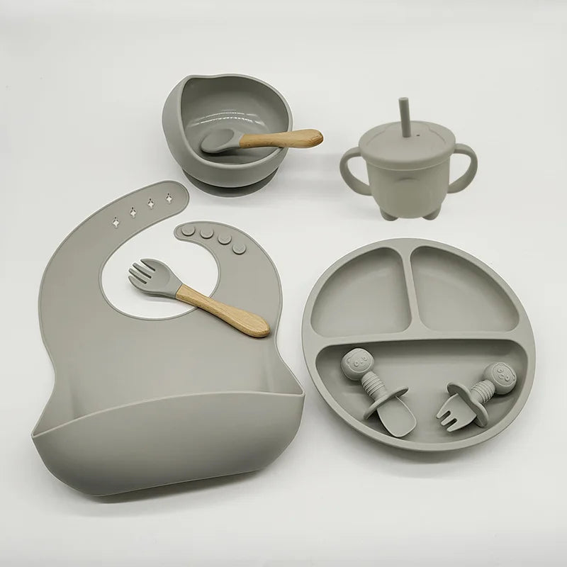 TinyBites – Stylish Silicone Baby Feeding Set