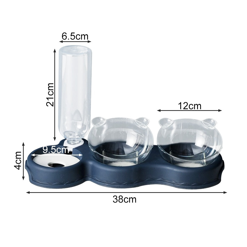 KarlFeast – Stylish 3-in-1 Cat Feeding Bowl for Pets