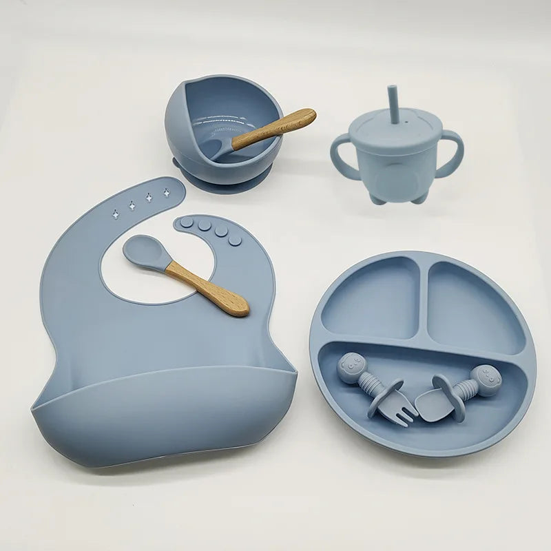 TinyBites – Stylish Silicone Baby Feeding Set