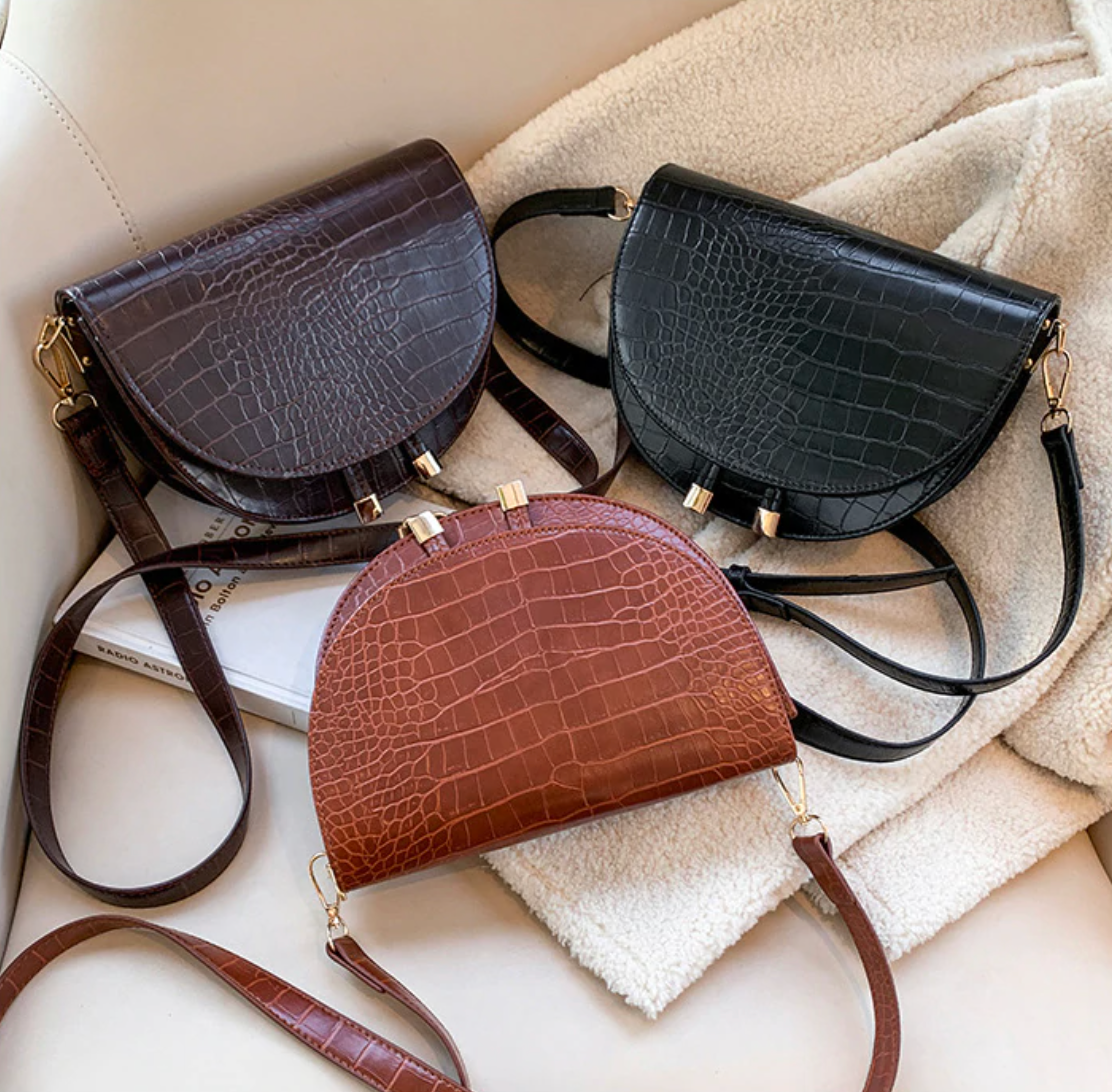 Chelsey Crossbody Bag - Tough Bag with Crocodile Print