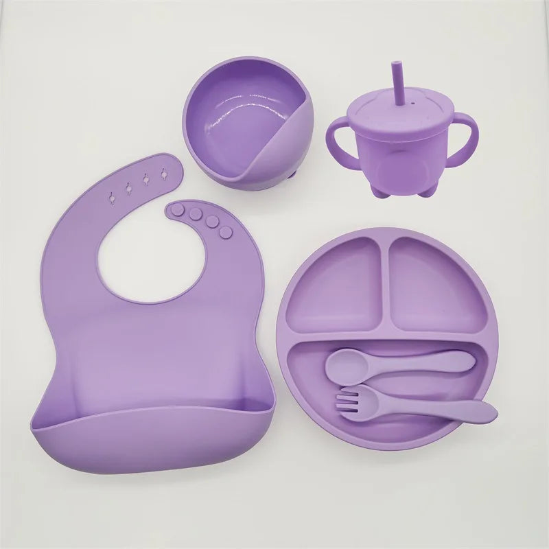TinyBites – Stylish Silicone Baby Feeding Set