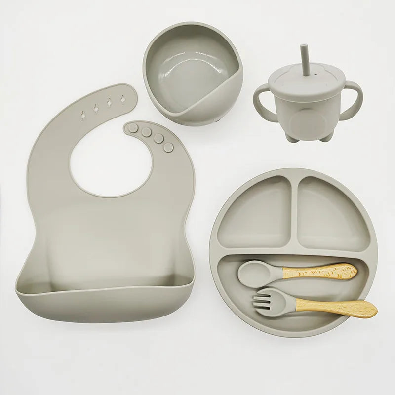 TinyBites – Stylish Silicone Baby Feeding Set