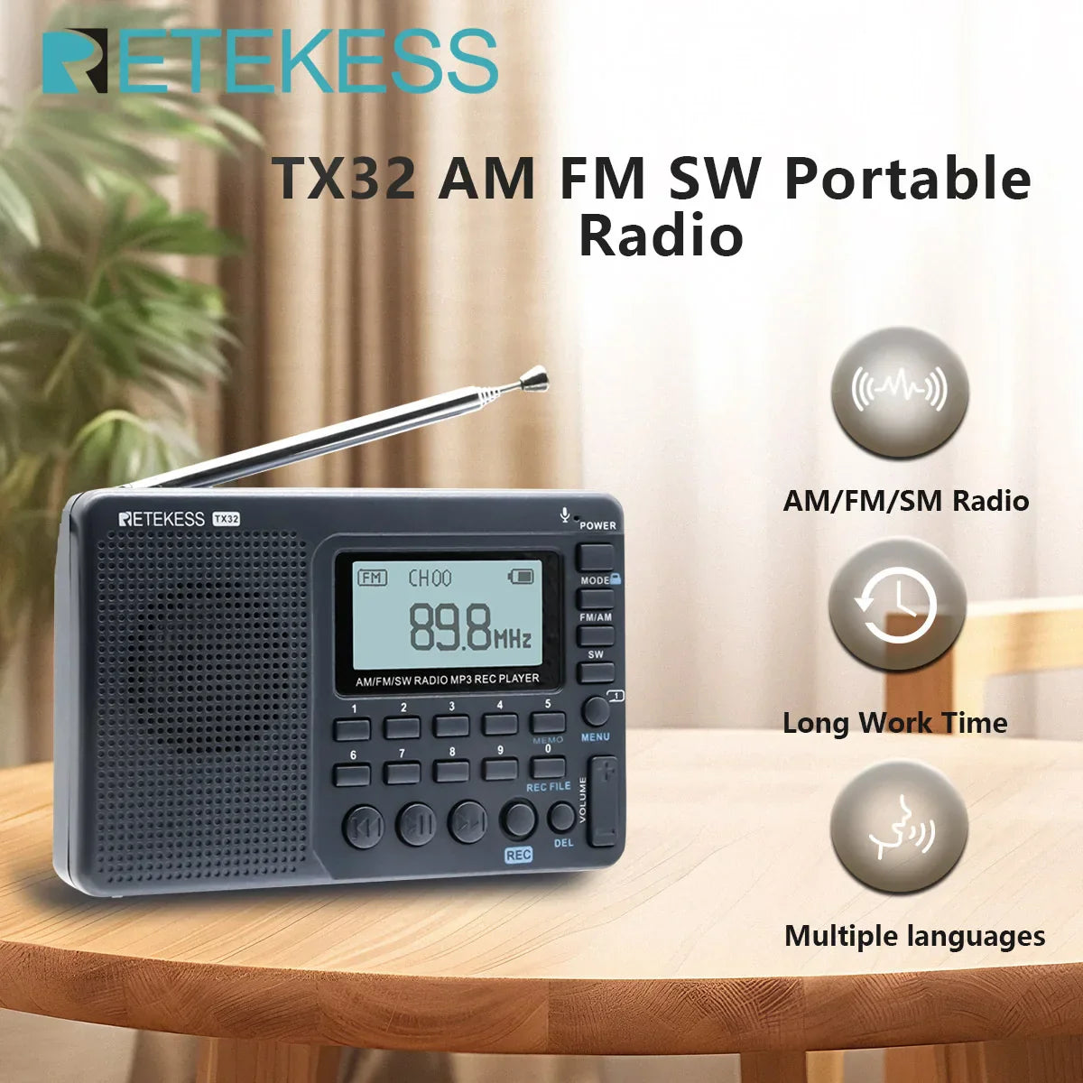 EchoWave - Portable Retro Radio with Powerful Sound