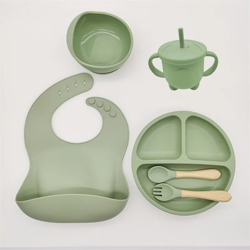 TinyBites – Stylish Silicone Baby Feeding Set
