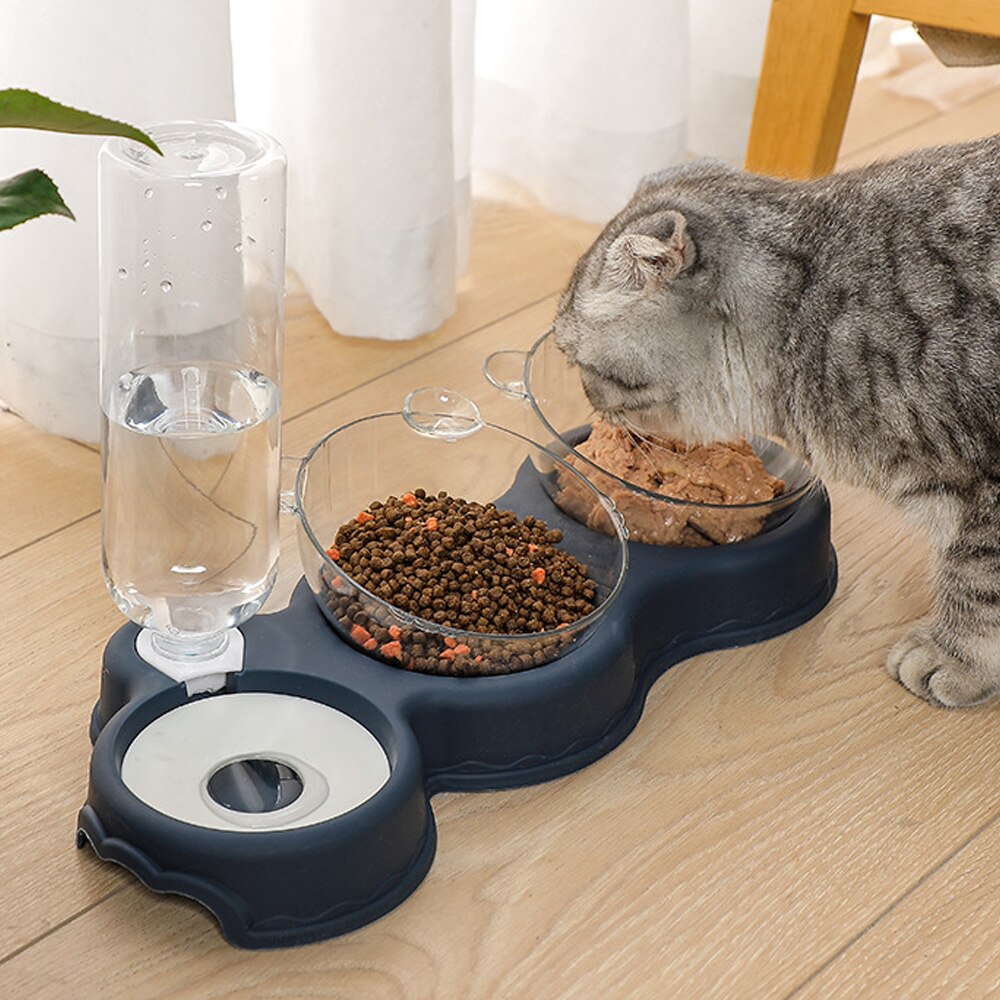 KarlFeast – Stylish 3-in-1 Cat Feeding Bowl for Pets