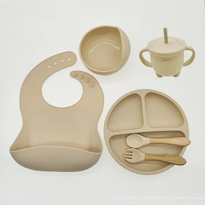 TinyBites – Stylish Silicone Baby Feeding Set