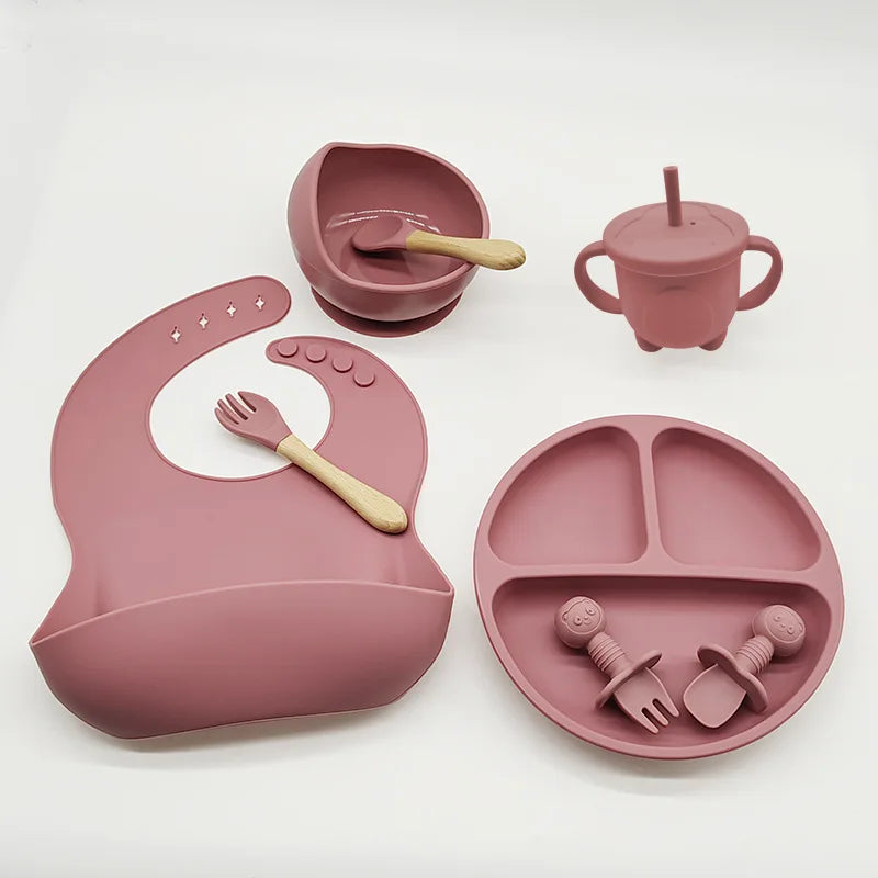 TinyBites – Stylish Silicone Baby Feeding Set