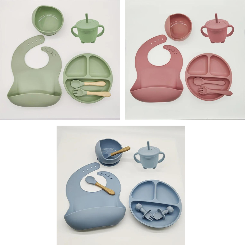 TinyBites – Stylish Silicone Baby Feeding Set
