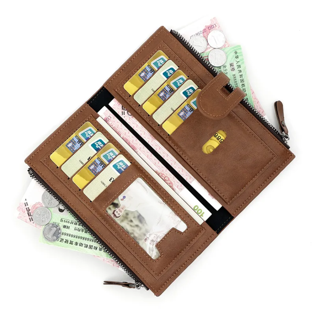 ElegantLeather - Long Leather Wallet for Ladies