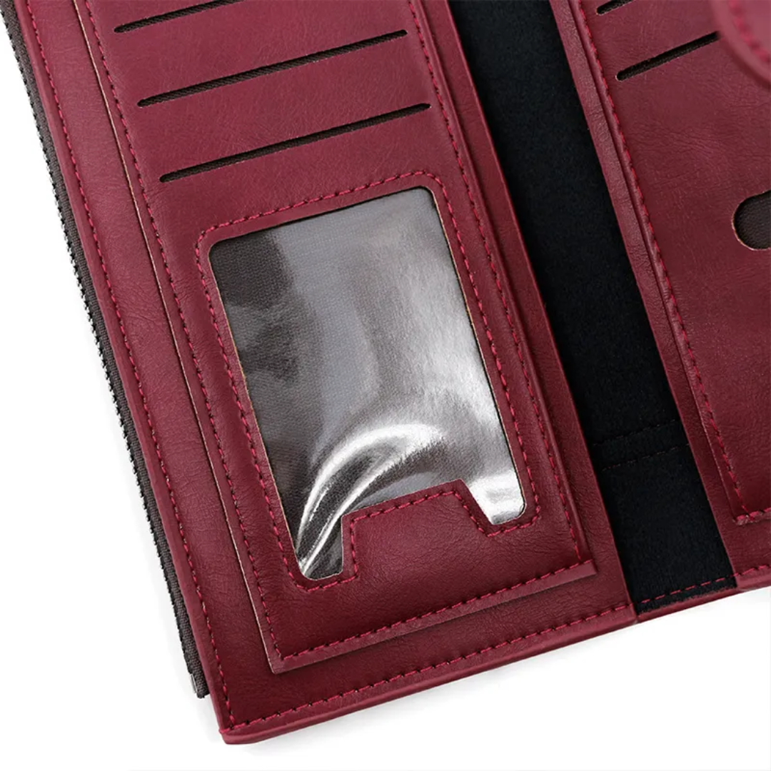 ElegantLeather - Long Leather Wallet for Ladies