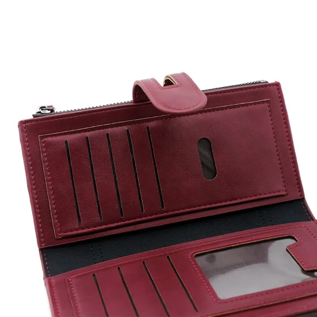 ElegantLeather - Long Leather Wallet for Ladies