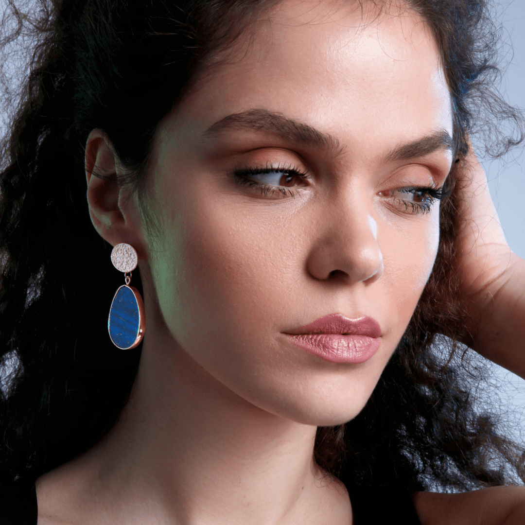 CelestialLuxe Earrings – Protective Lapis Earrings