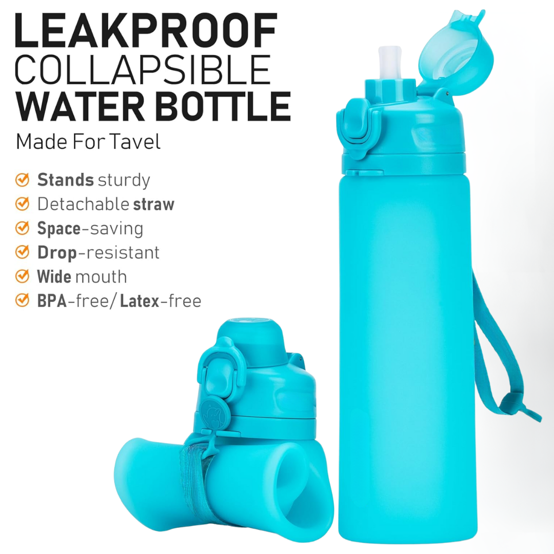 FlexiHydrate - Foldable Silicone Water Bottle 600ml