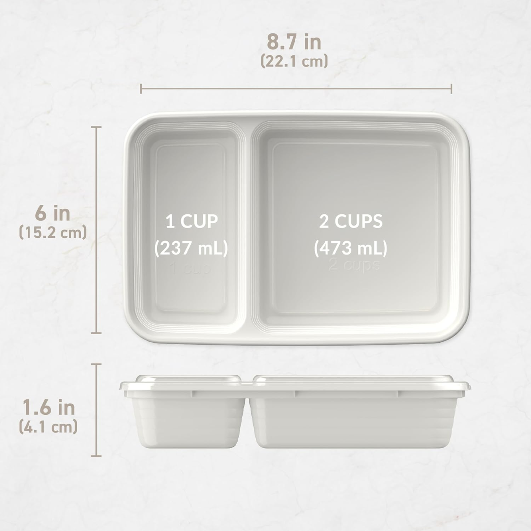 EcoBox - Durable 2-Compartment Food Container Set